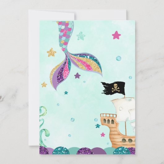 マーメイド招待状アンダーザシーパーティの招待状 招待状 (裏面)