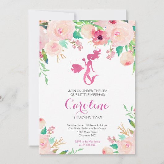 マーメイド招待状アンダーザシー招待状 招待状 (正面)