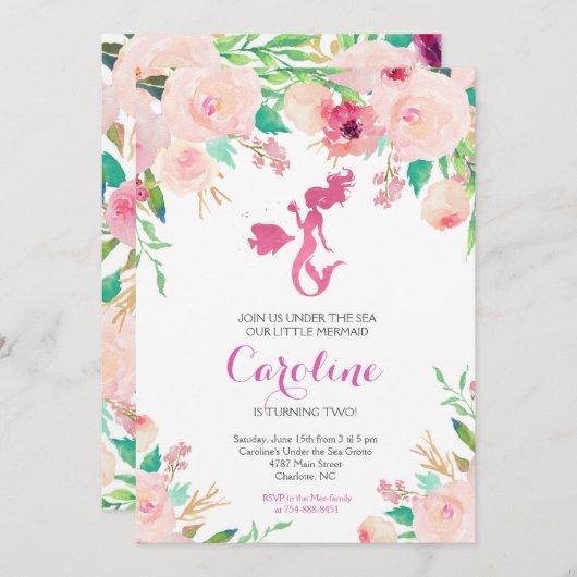 マーメイド招待状アンダーザシー招待状 招待状 (正面/裏面)