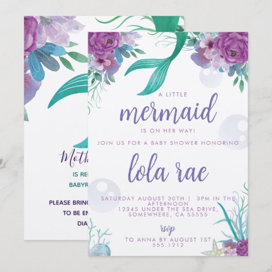 マーメイド招待状 招待状 (正面/裏面)