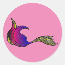 マーメイド数々のテールのシール ラウンドシール
