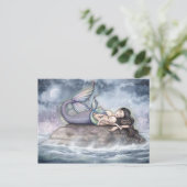 マーメイド母及びベビー葉書 ポストカード (スタンド正面)