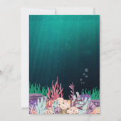 マーメイド水中動植物の誕生日 招待状 (裏面)
