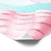 マーメイド水彩誕生日ウェルカムサイン フォトプリント            (角)