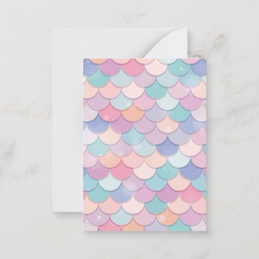 マーメイド水彩誕生日招待状 ノートカード (裏面)