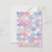 マーメイド水彩誕生日招待状 ノートカード (裏面)