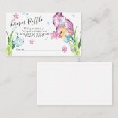 マーメイド水彩赤ちゃんシャワーおむつラッフルカード エンクロージャーカード (正面/裏面)