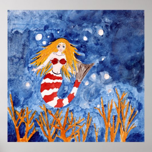 マーメイド沿岸ビーチデコールアートポスター ポスター (正面)