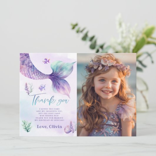 マーメイド海の誕生日会の下感謝していにあなた 招待状 (スタンド正面)