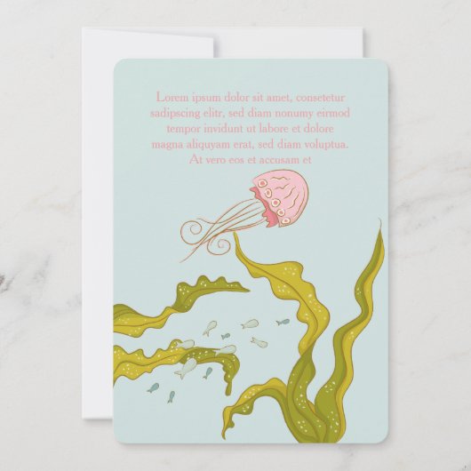 マーメイド海ガールピンクベビーシャワー招待状 招待状 (裏面)