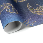 マーメイド海グリッターブルーネイビーシークリーチャー ラッピングペーパー (ロールコーナー)