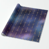 マーメイド海グリッターブルーネイビー金ゴールドネプトゥン ラッピングペーパー (アンロールド)