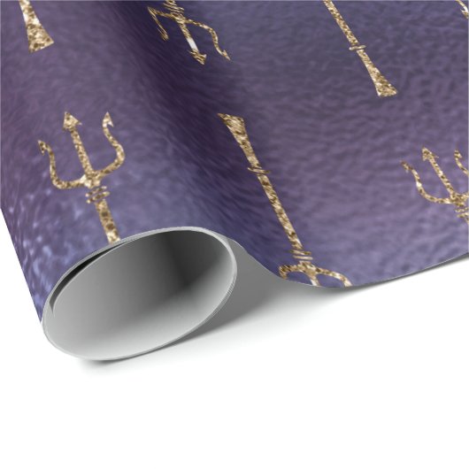 マーメイド海グリッターブルーネイビー金ゴールドネプトゥン ラッピングペーパー (ロールコーナー)
