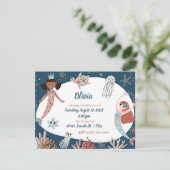 マーメイド海シービーチパーティータコ誕生日キッド 招待状 (スタンド正面)