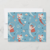 マーメイド海シービーチパーティータコ誕生日キッド 招待状 (裏面)