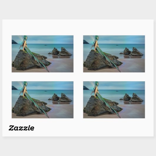 マーメイド海シールの上を見て 長方形シール (シート)