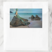 マーメイド海シールの上を見て 長方形シール (バッグ)