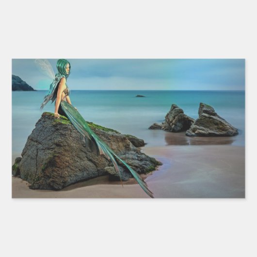 マーメイド海シールの上を見て 長方形シール (正面)