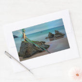 マーメイド海シールの上を見て 長方形シール (封筒)