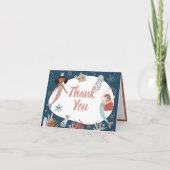 マーメイド海シー子供の誕生日パーティー サンキューカード (正面)