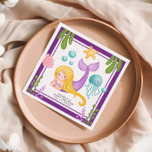 マーメイド海ベビーシャワーナプキン スタンダードカクテルナプキン