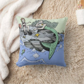 マーメイド海岸可愛い漫画ビーチのチャイルドアート クッション (ブランケット)