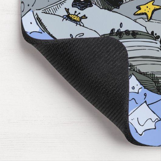 マーメイド海岸可愛い漫画ビーチのチャイルドアート マウスパッド (コーナー)