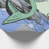 マーメイド海岸可愛い漫画ビーチのチャイルドアート ラッピングペーパー (角)