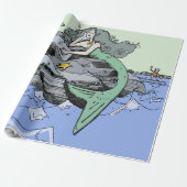 マーメイド海岸可愛い漫画ビーチのチャイルドアート ラッピングペーパー (アンロールド)