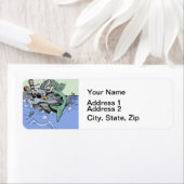 マーメイド海岸可愛い漫画ビーチのチャイルドアート ラベル (インサイチュ)