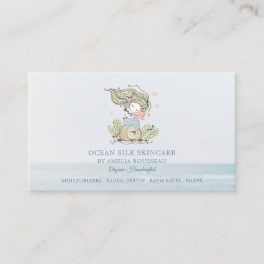 マーメイド海手作りオーガニックスキンケアブシン 名刺 (正面)