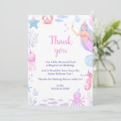 マーメイド海誕生日ガール1stバースデーシーライフ サンキューカード (スタンド正面)