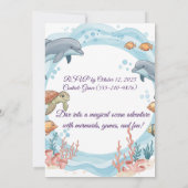 マーメイド海誕生日招待状 招待状 (裏面)