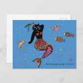 マーメイド猫 ポストカード (正面/裏面)