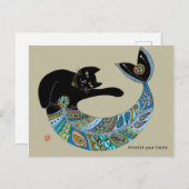 マーメイド猫 ポストカード (正面/裏面)