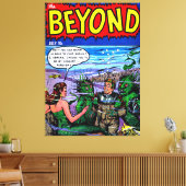 マーメイド王国の向こうのヴィンテージ漫画 キャンバスプリント (インサイチュ (リビング))