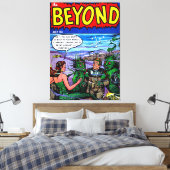 マーメイド王国の向こうのヴィンテージ漫画 キャンバスプリント (インサイチュ (寝室))