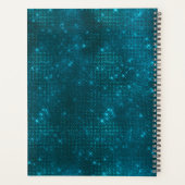 マーメイド皮膚ティール（緑がかった色）銀フェイクグリッターモノグラムプラ プランナー手帳 (裏面)