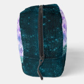 マーメイド皮膚ティール(緑がかった色)銀フェイクグリッターモノグラム ドップキット (右)