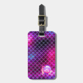 マーメイド真珠とはかりで測モノグラムピンクID600 ラゲッジタグ (正面縦)