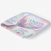 マーメイド第5誕生日ザシーピンクマーメイド ペーパープレート (傾斜あり)