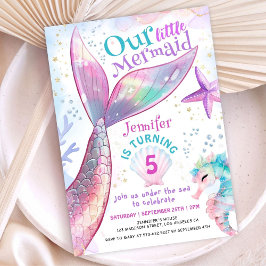 マーメイド第5誕生日ザシーリトルマーメイド 招待状