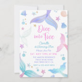 マーメイド第5誕生日ダイビングへ5パーティー 招待状 (正面)