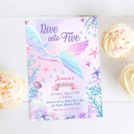 マーメイド第5誕生日ダイビングへ5パーティー 招待状