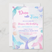 マーメイド第5誕生日ダイビングへ5パーティー 招待状 (正面)