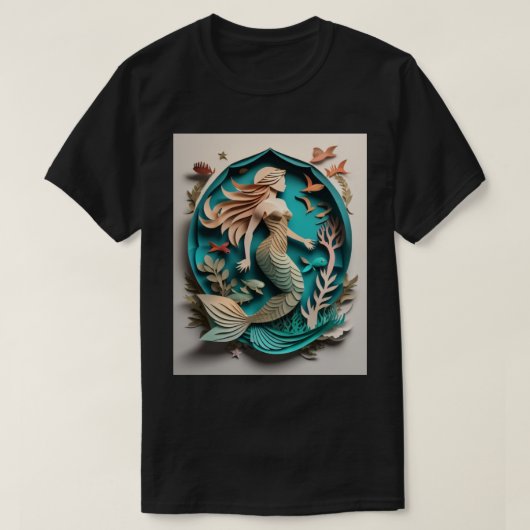 マーメイド紙アートデザインTシャツ Tシャツ (デザイン正面)