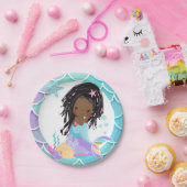 マーメイド紙プレートダークスキン ペーパープレート (パーティー)