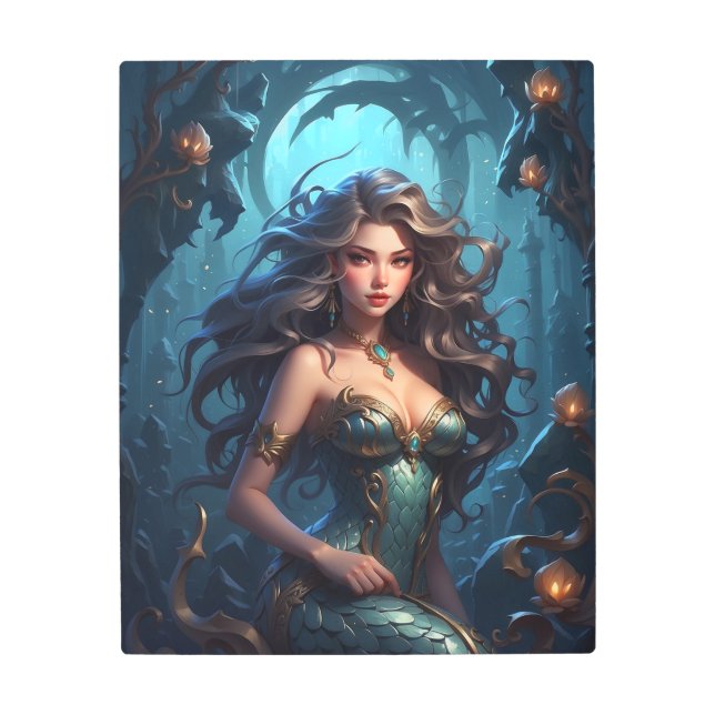 マーメイド素晴らしデザイン メタルプリント (正面)