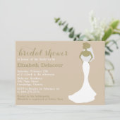 マーメイド結婚のガウンの古いブライダルシャワーの招待 招待状 (スタンド正面)