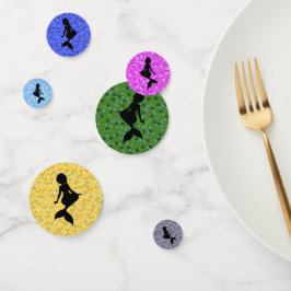 マーメイド結婚の黄色いピンクの緑の青 コンフェッティ